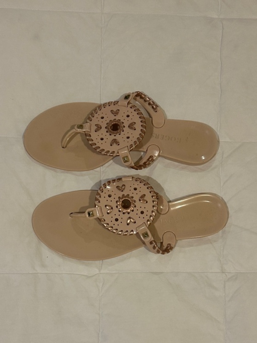 Jack Rogers Blush Pink Medallion Thong Sandals